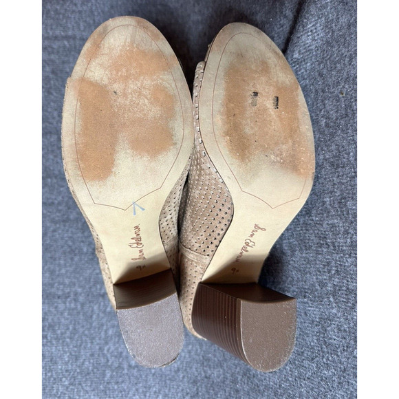 Circus by Sam Edelman Shoes Womens 9.5 Tan Heeled Ankle Booties Peep Toes Boho - Picture 8 of 11